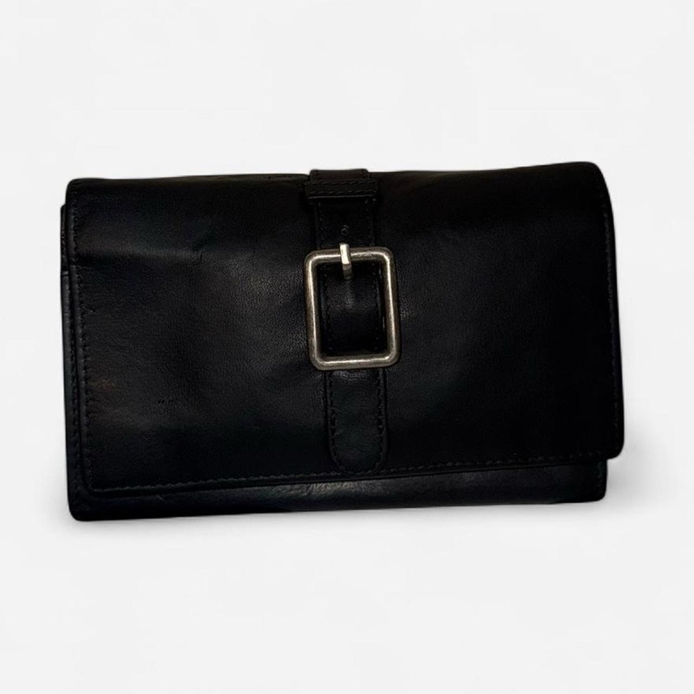 Leather Wallet with Silver Buckle